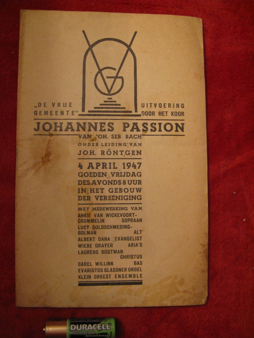 Bach - Johannes Passion - tekstboekje