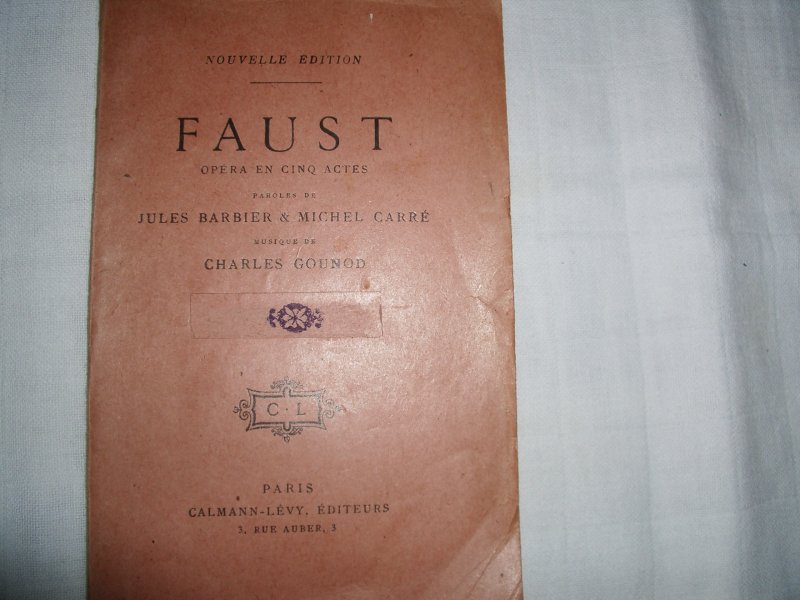 nvt - Faust Opéra en cinq actes