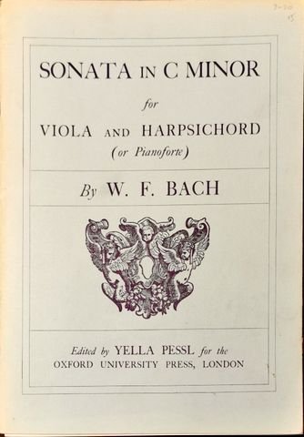 Bach, Wilhelm Friedemann: - Sonata in C minor for Viola and Harpsichord (or Pianoforte)