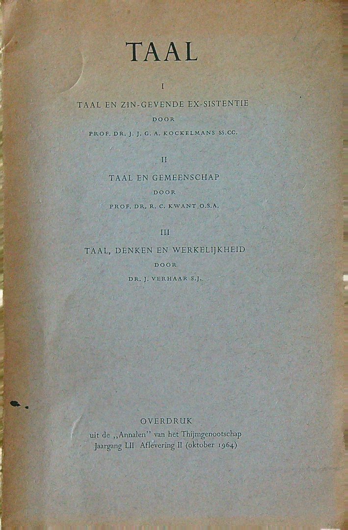 Kockelmans, J.J.G.A. e.a. - Taal