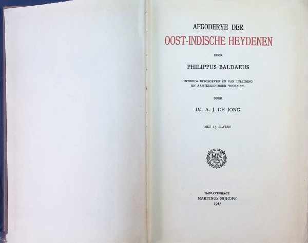 Philippus Baldaeus  A. J. De Jong - Afgoderye der Oost-Indische Heydenen