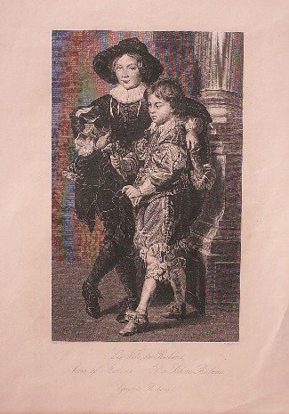antique print (prent) - Le fils de Rubens. The son of Rubens.