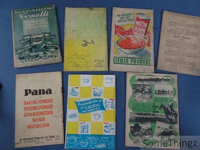 Div. aut. / Victor Plancke - Liebig - Toselli - Pana . - Lot van 8 kookboekjes / receptenboekjes. Nieuw kookboek bevattende de meest gebruikbare kook- en bereidingsvoorschriften voor de burgerskeuken / Kleine handleiding over wellevendheid en recepten voor feestdagen / Lente- en Zomerrecepten / Tant...