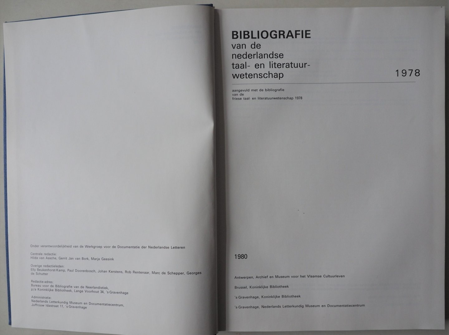 Assche Hilde, Bork Gerrit Jan van centrale redactie, e.a. - BNTL Bibliografie van de Nederlandse taal- en literatuurwetenschap 1978 Aangevuld met de bibliografie van de Friese taal- en literatuurwetenschap 1978