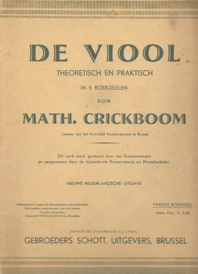 Math. Crickboom - De Viool theoretisch en praktisch