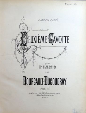 Bourgault-Ducoudray, L.A.: - Deuxième gavotte pour piano