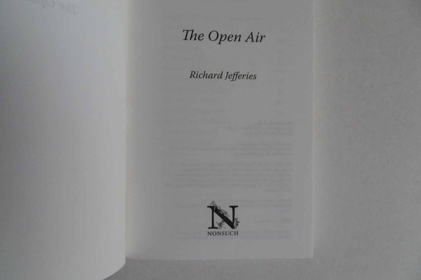Jefferies, Richard. - The Open Air.