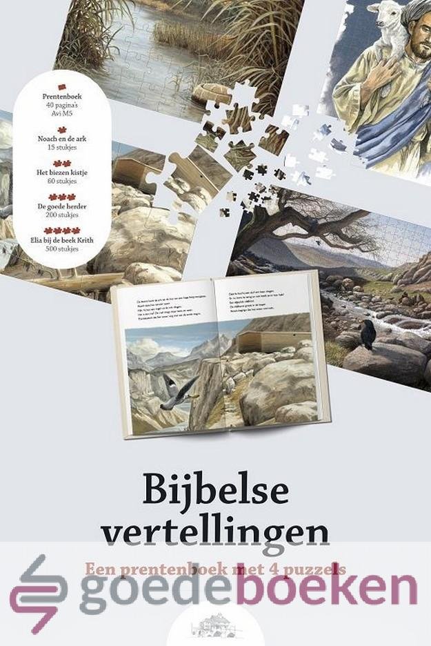Wijk, B.J. van - Bijbelse vertellingen met een prentenboek en 4 puzzels *nieuw* --- Een prentenboek met 4 puzzels