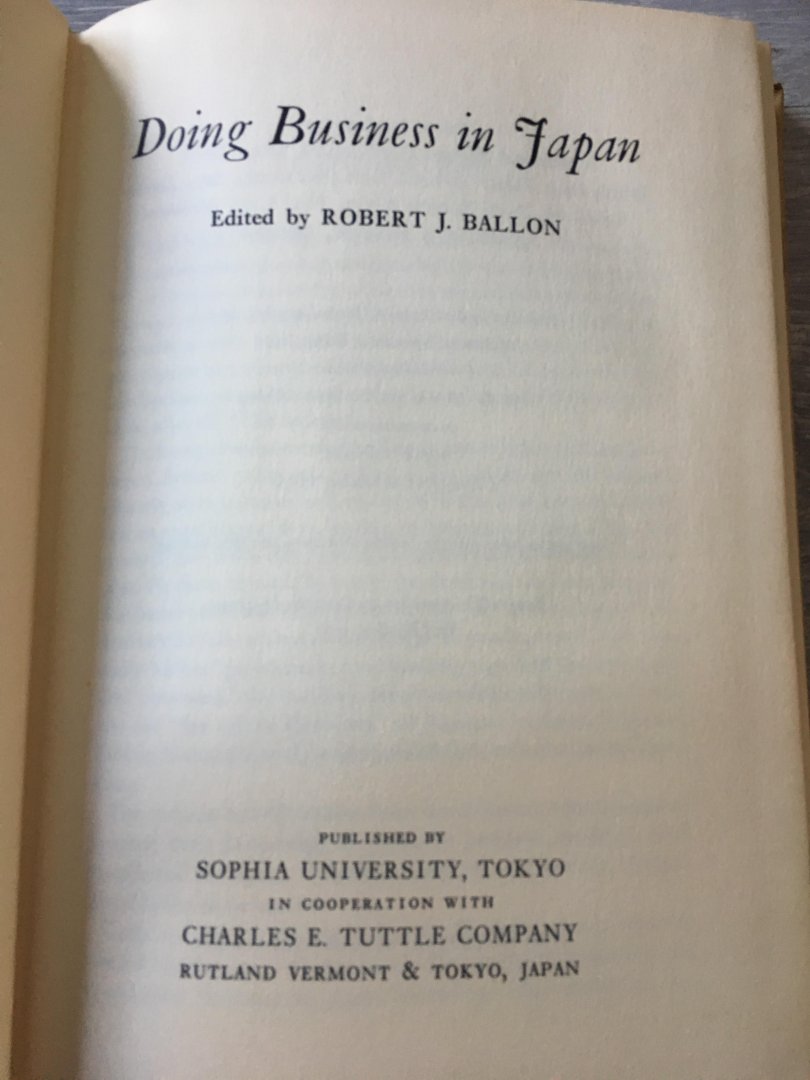 Robert J. Ballon - Doing business in japan