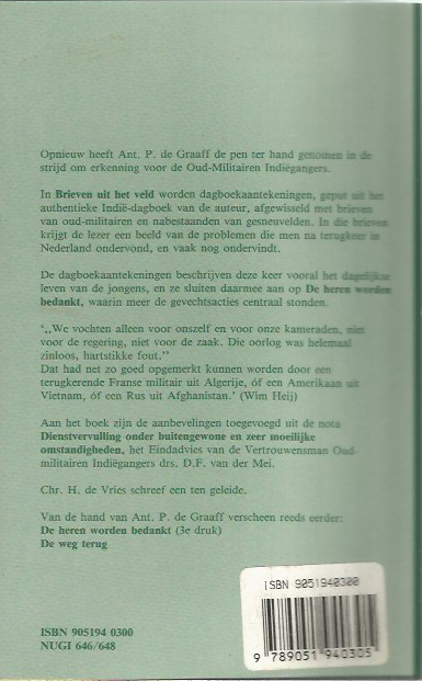 Graaff, A.P. de - Brieven uit het veld / het vergeten leger thuis