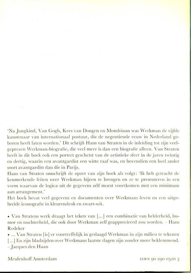 Straten, Hans van - Hendrik Nicolaas Werkman, de drukker van het paradijs.