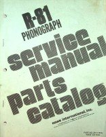 Rowe - Original Rowe R-81 Phonograph Service Manual, Parts Catalog