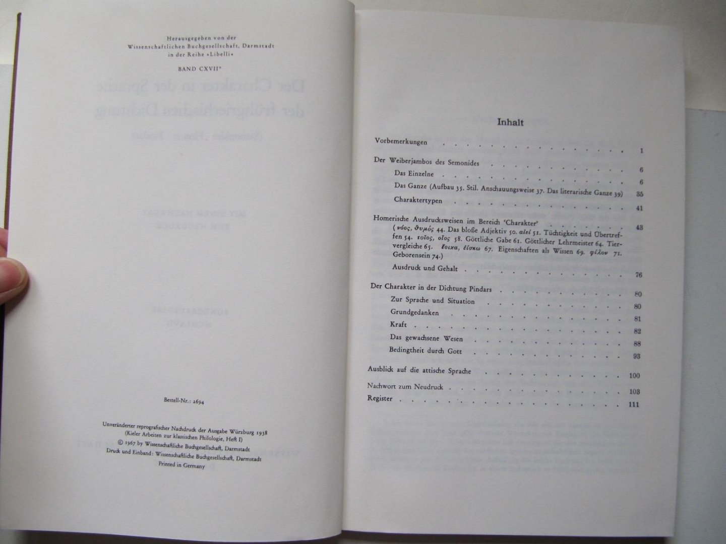 Walter Marg - Der Charakter in der Sprache der frühgriechischen Dichtung