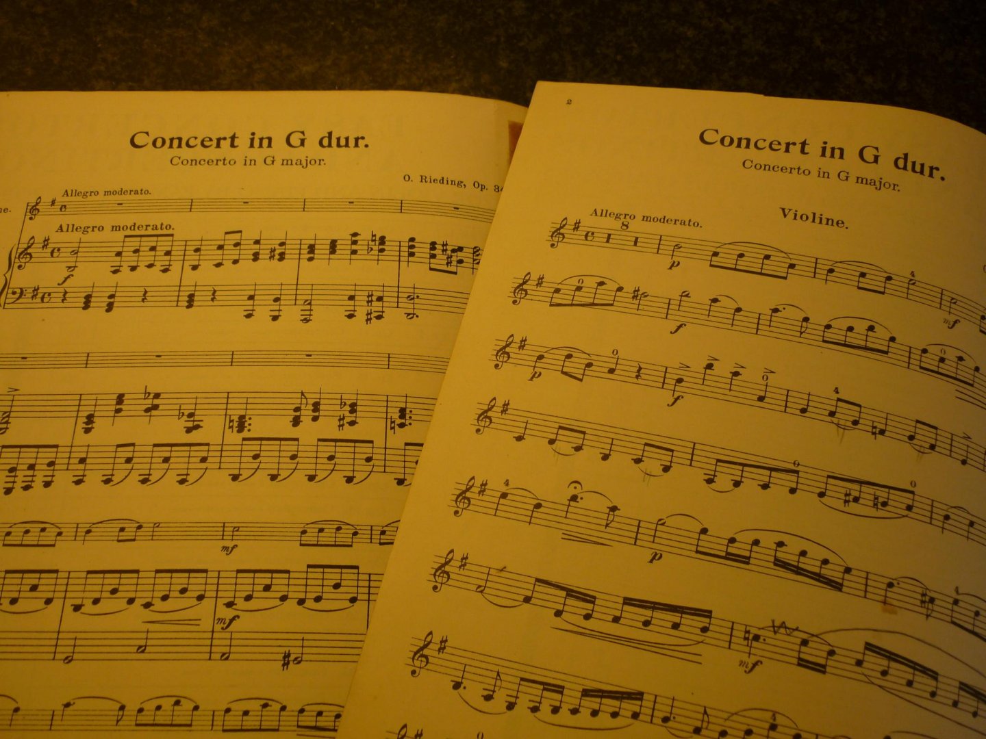 Rieding; Oskar (1840–1918) - Konzert G-Dur op. 34; für Violine und Klavier