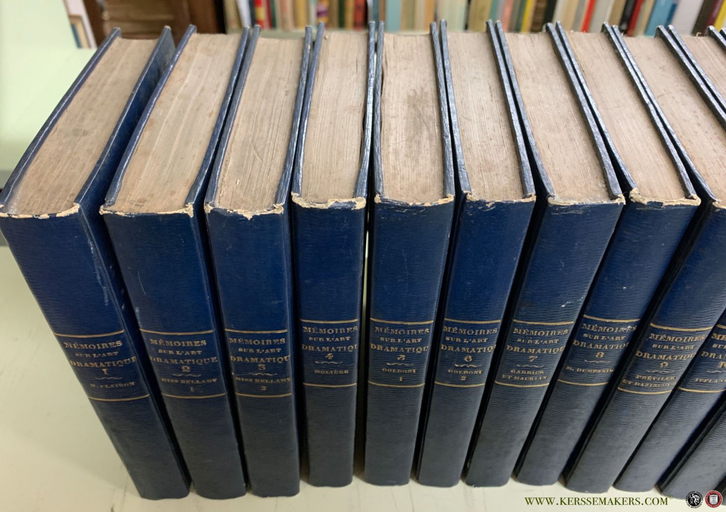 Andrieux / Barriere / Felix Bodin / Despres / Merle / Moreau / etc. - Collection des mémoires sur l'art dramatique [ 14 volumes ] Mémoires de Mlle Clairon / de Mistriss Bellamy / sur Molière et sur Mme Guérin, sa veuve / de Goldoni / sur Garrick et sur Macklin / de Mlle Dumesnil / de Préville, et de Dazincourt ...