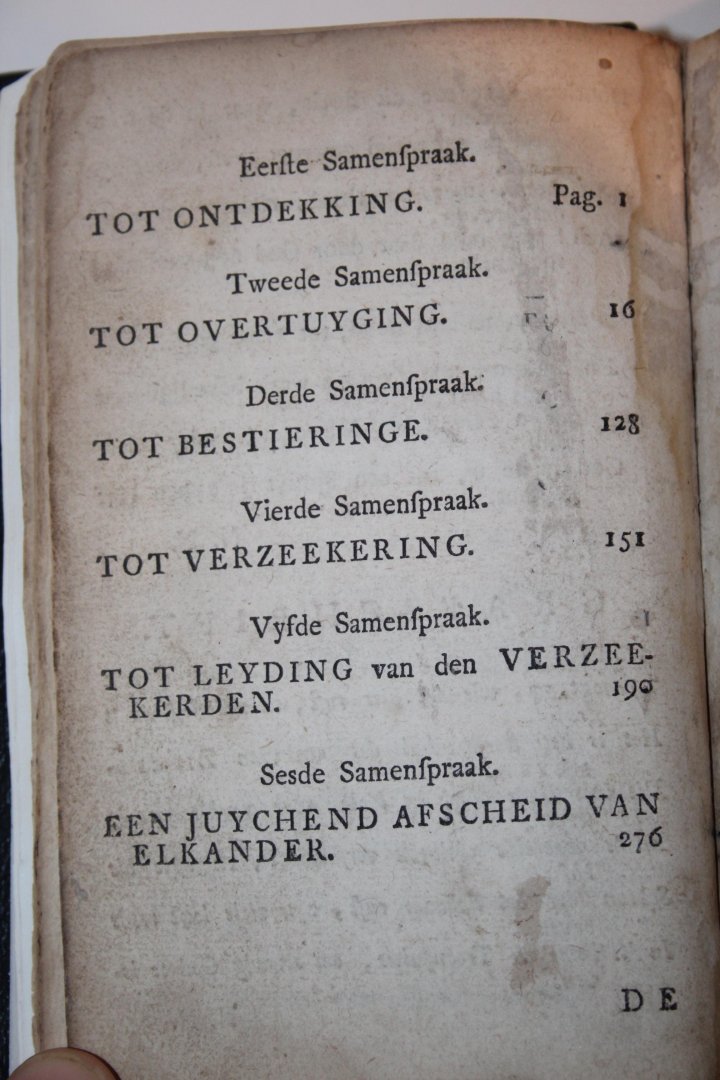 Ziegenmeyer, Jacob - De wereldling ontdekt, en tot een juychend Christen Opgeleyd. In Ses Samenspraaken. Tot Ontdekking, Overtuyging en Bestiering van Wereldlingen. Als ook tot Versterking en Leyding van Begenadigden.