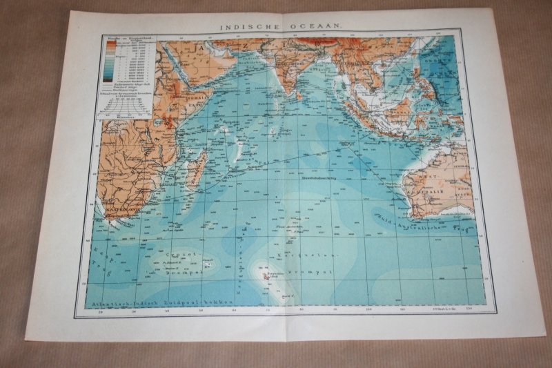  - Oude kaart - Indische Oceaan - circa 1905