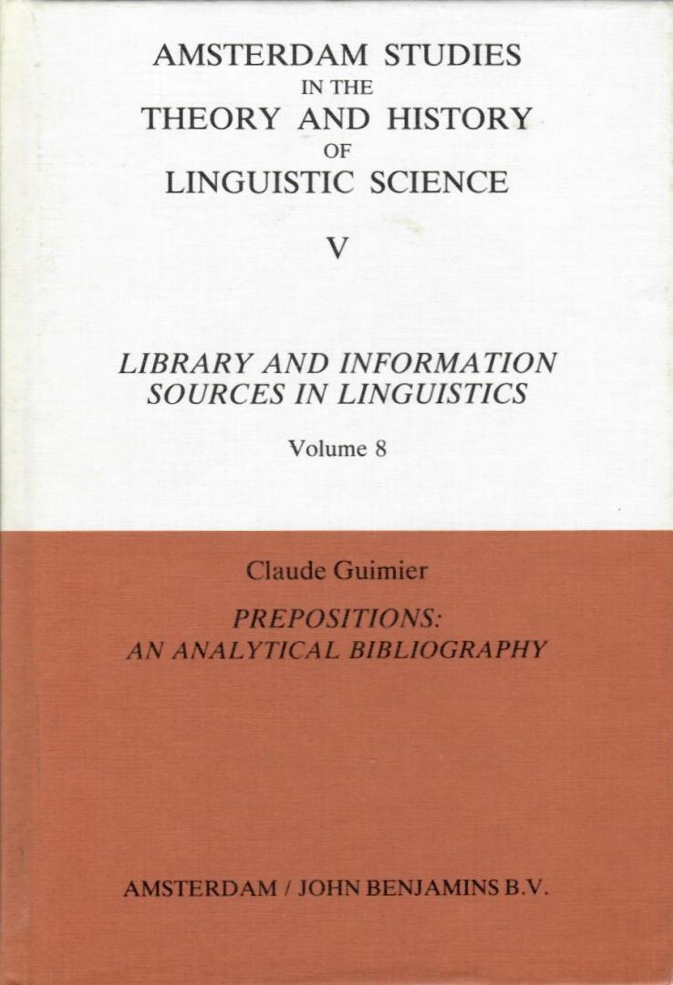 Guimier, Claude - Prepositions: an analytical bibliography