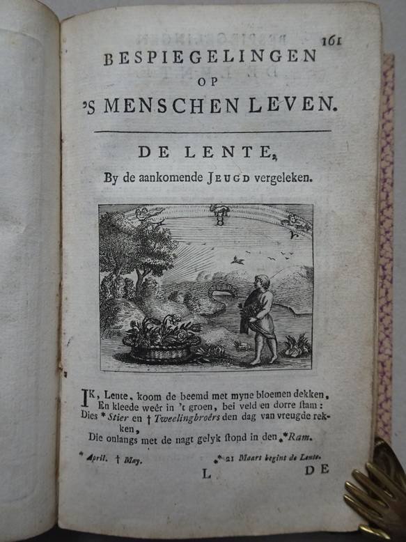  - De Leermeester der Zeden, Vertoond in Horatius Zinnebeelden, Lierzangen, enz. Lof van 't Landleven, en Bespiegeling op 't Leven der Menschen, Verbeeld in de Vier Getyden des Jaars.