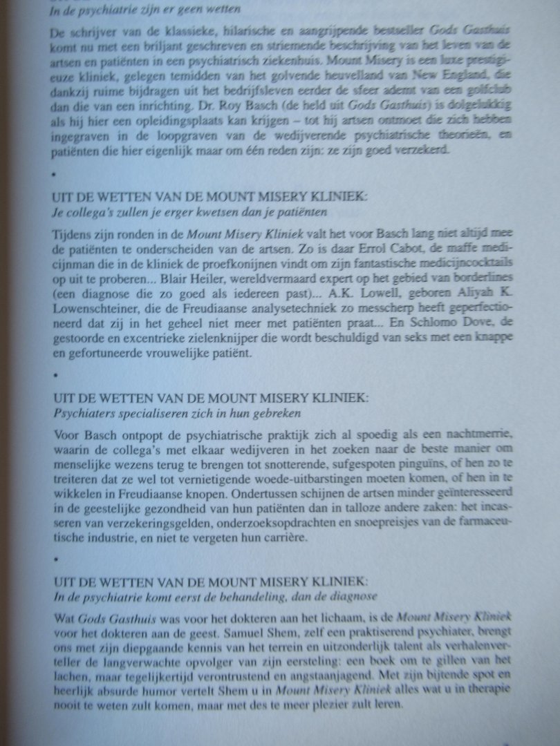 Shem, Samuel - De kliniek