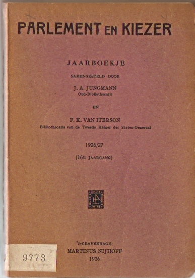 Jungmann, J.A. / iterson, J.A. van (samenstellers) - Parlement en Kiezer - jaarboekje 1926/27
