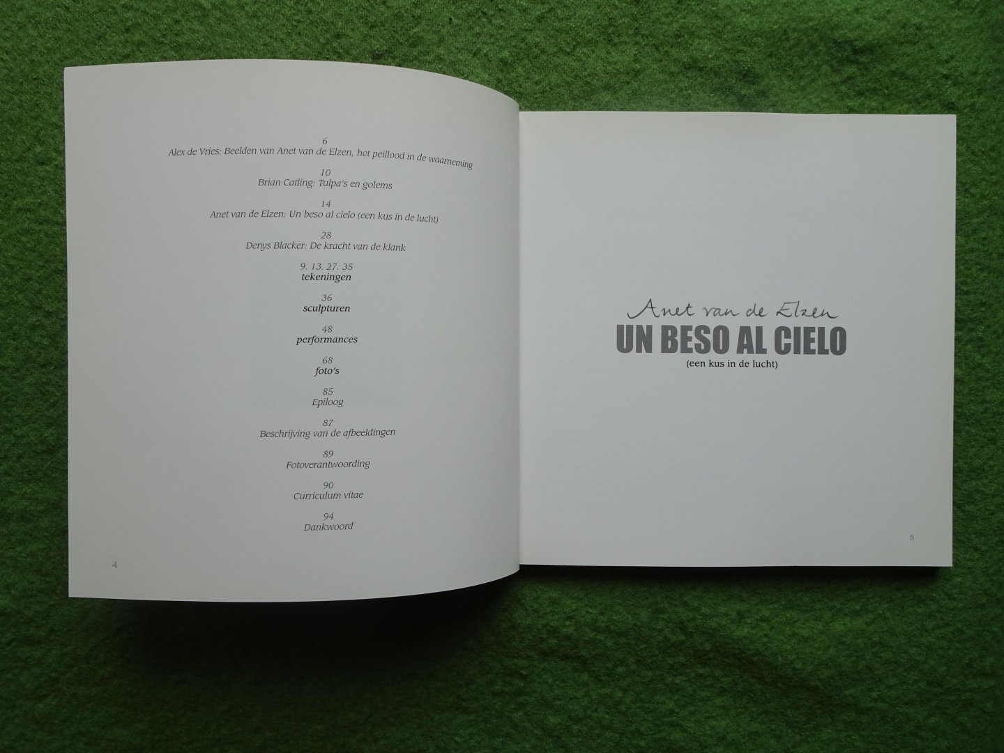 Elzen, A. van de - UN BESO AL CIELO Een kus in de lucht