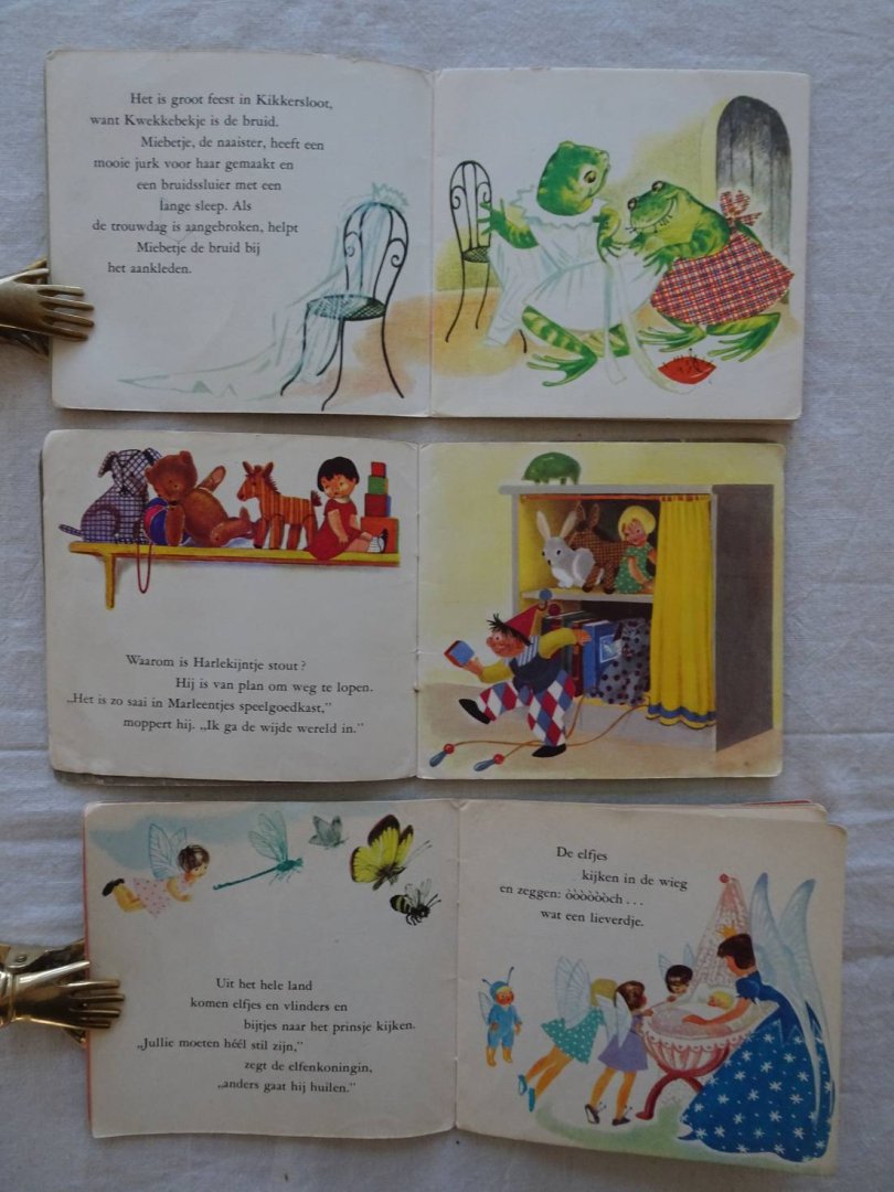 Larissa, Maggy, Marga Kerklaan & Nans van Leeuwen. - Vosje krijgt een staart/ Het maanvrouwtje/ De kikkerbruiloft/ De vrolijke wortelmannetjes/ Het elfenprinsje/ Stout harlekijntje. 6 titels uit de reeks Pico-boekjes.