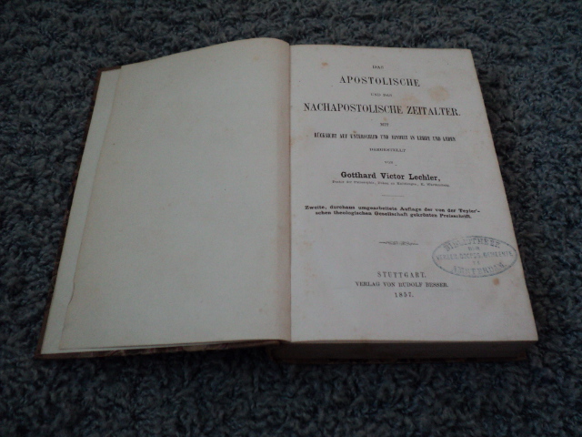 Lechler, Gotthard Victor - Das Apostolische und das Nachapostolische Zeitalter