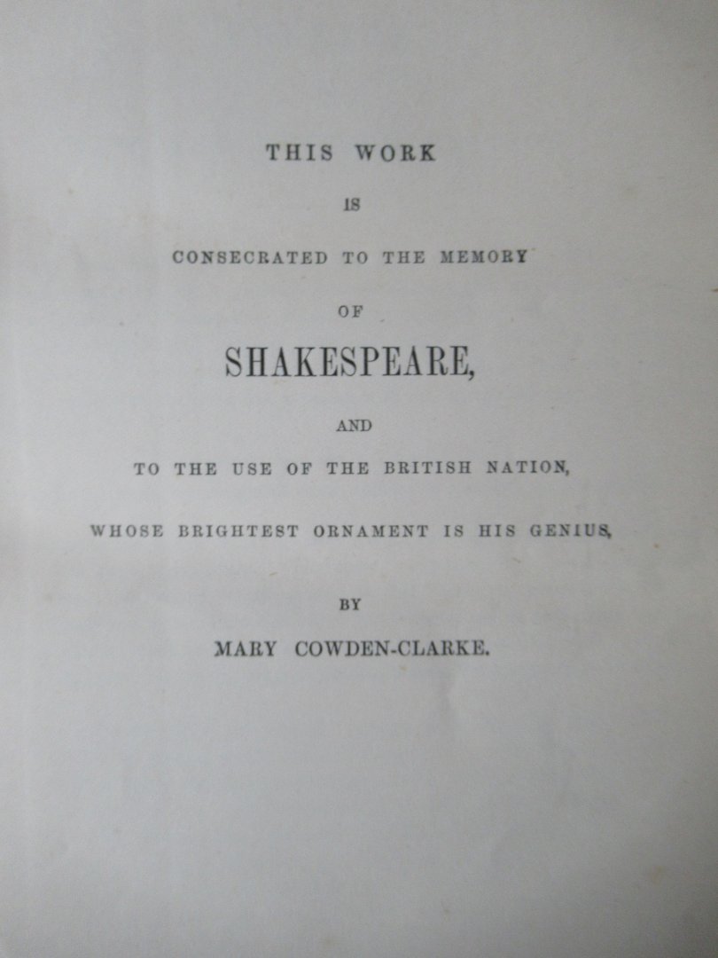 Cowden, Clarke - The Complete Concordance to Shakespeare : Being a Verbal Index to All the Passages in the Dramatic Works of the Poet