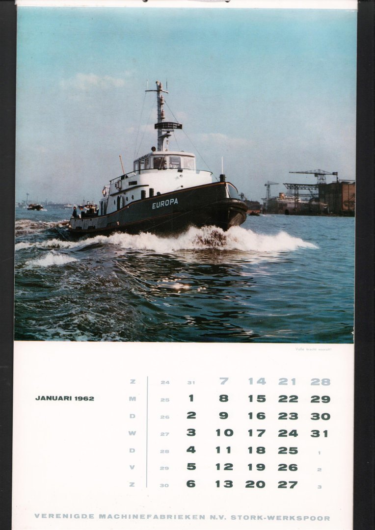 nn - 3 Kalenders verenigde machinefabrieken stork werkspoor kalender 1961 + 1962 + 1964