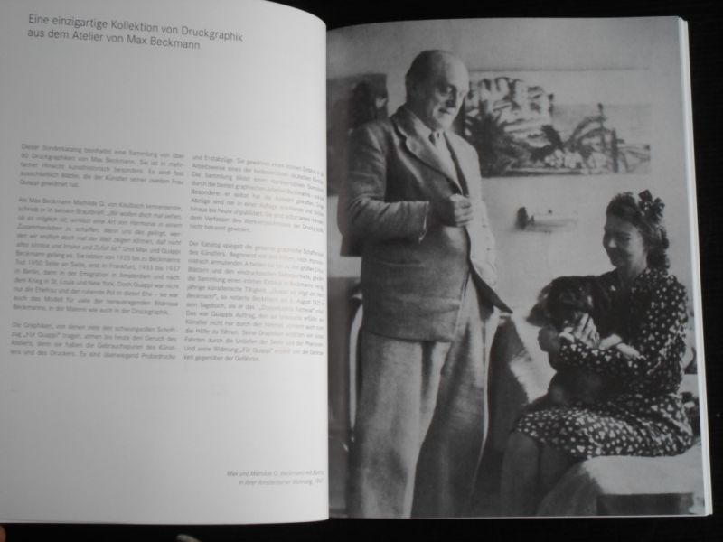 Catalogus Grisebach - Max Beckmann, Aus dem Atelier des Künstlers Druckgraphik für Quappi