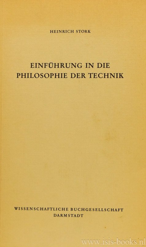 STORK, H. - Einführung in die Philosophie der Technik.