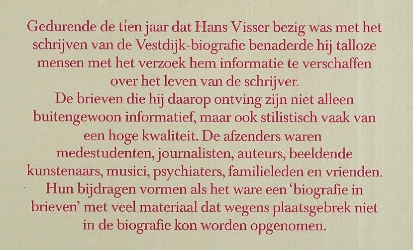 Visser, Hans - Brieven rond de vestdijkbiografie