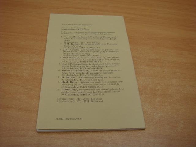 Brattinga, Teije - De Oudtestamentische verbondsgedachte - Niet zonder meer model voor het Conciliair proces