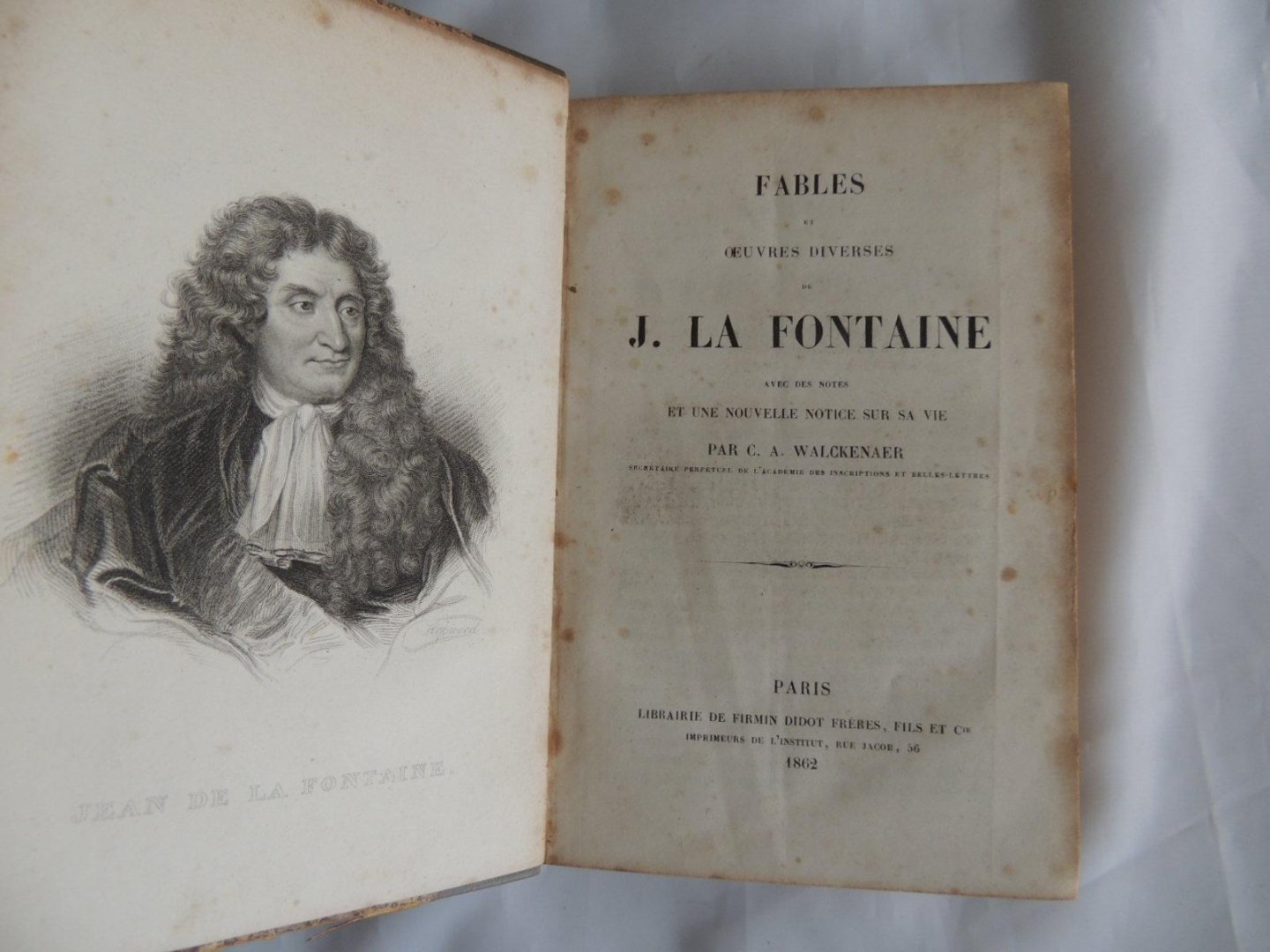 Jean de La Fontaine; C A Walckenaer - Fables, et oeuvres diverses de J. La Fontaine ; avec des notes et une nouvelle notice sur sa vie par C.A. Walckenaer.