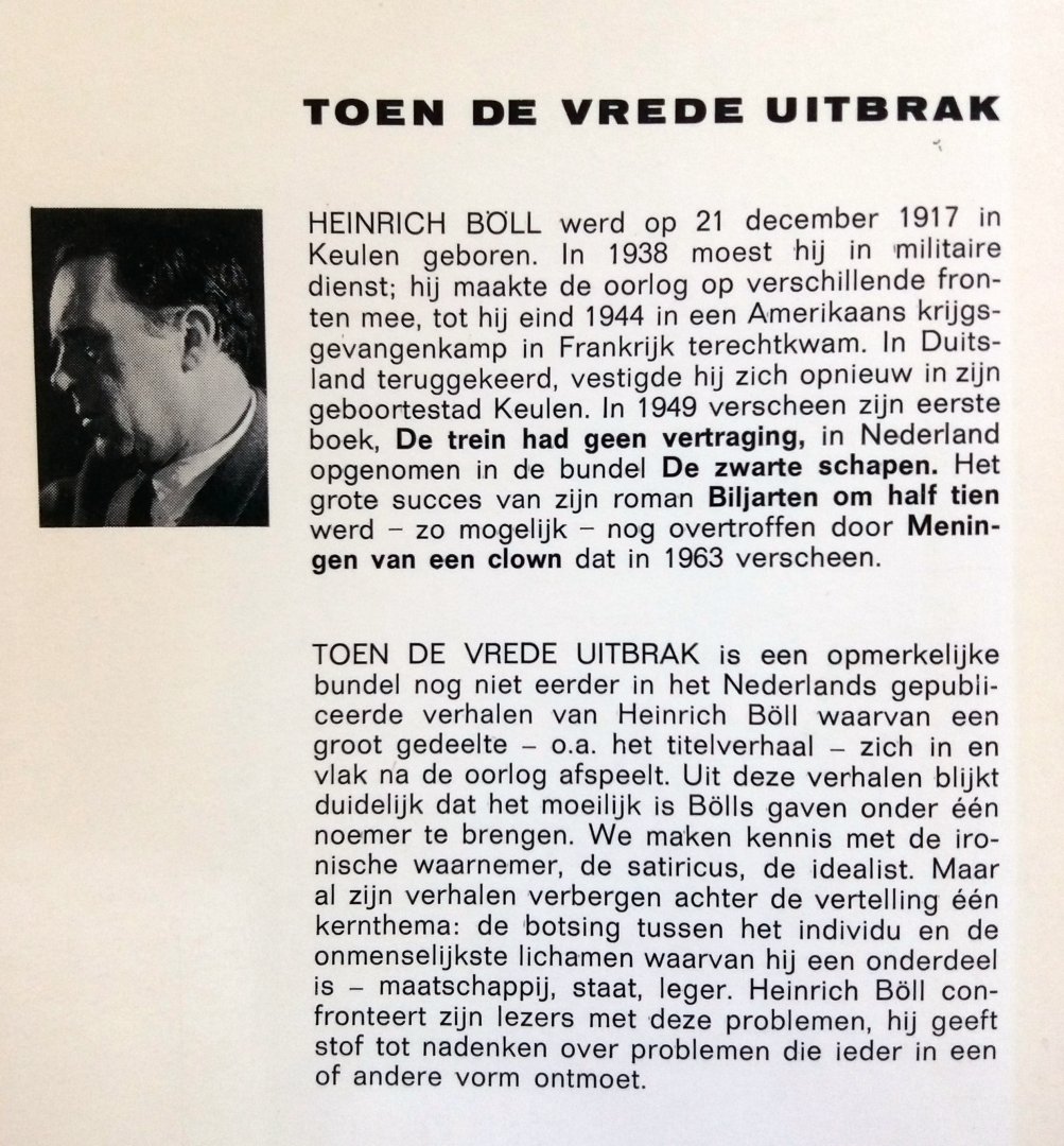 Böll, Heinrich - Toen de vrede uitbrak (en andere verhalen)