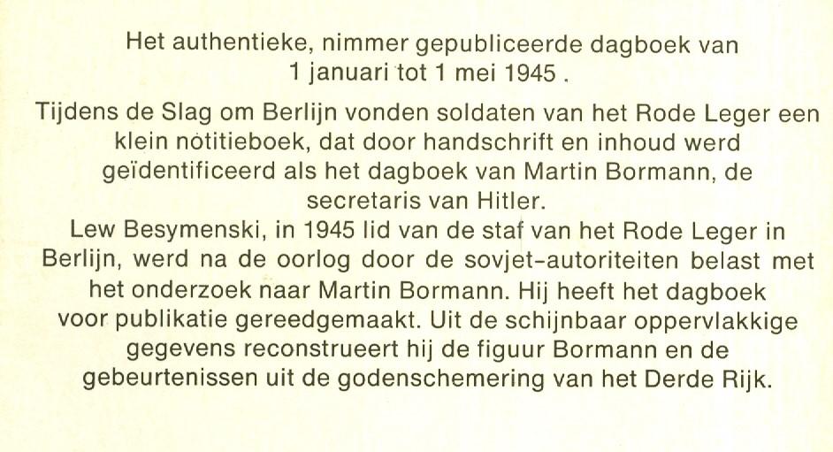 Besymenski, Lew - Laatste notities van Martin Bormann
