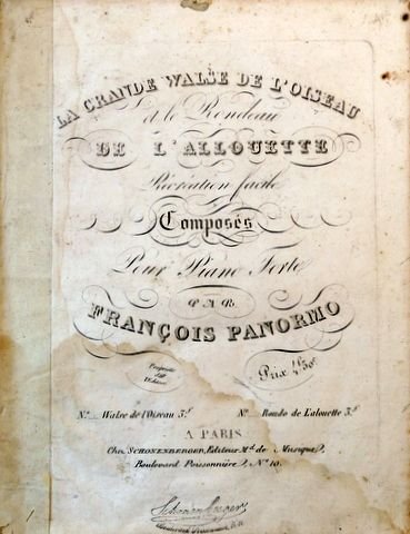 Panormo, Francesco: - La grande walse de l`oiseau et le Rondeau de l`allouette. Récréation facile composés pour piano forte