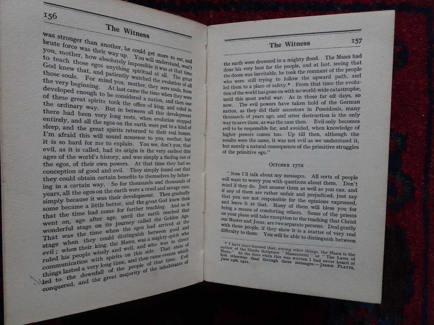 Platts, Jessie - THE WITNESS Written down by Jessie Platts