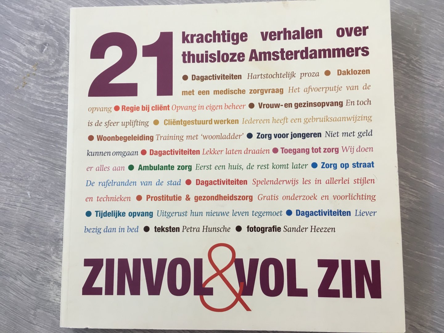 Hunsche, Petra - Zinvol en vol zin / 21 krachtige verhalen over thuisloze Amsterdammers
