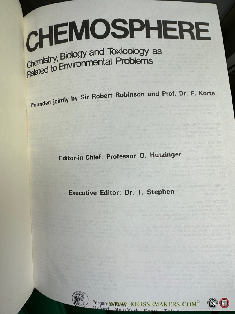 N/A - Chemosphere. vols 20-27. 8 vols in 11.