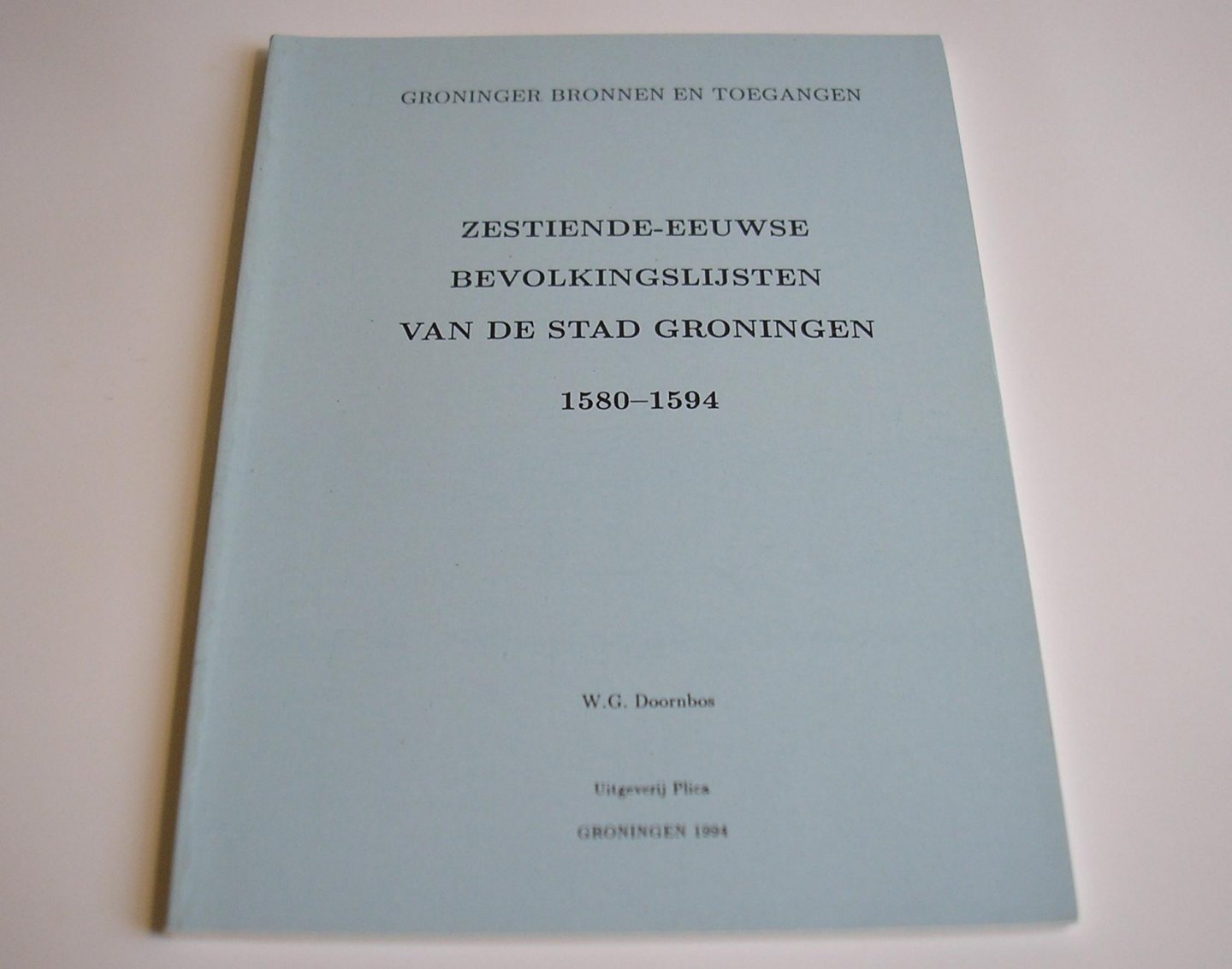 Veen, W.K. van der. - Lidmatenboek van de gereformeerde kerk van de stad Groningen 1594-1660. Inleiding.
