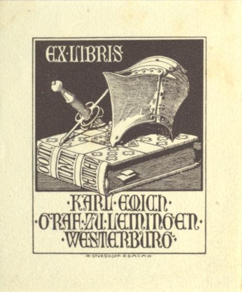 Sturtzkopf, Richard. - Exlibris für Karl Emich Graf zu Leiningen-Westerburg.