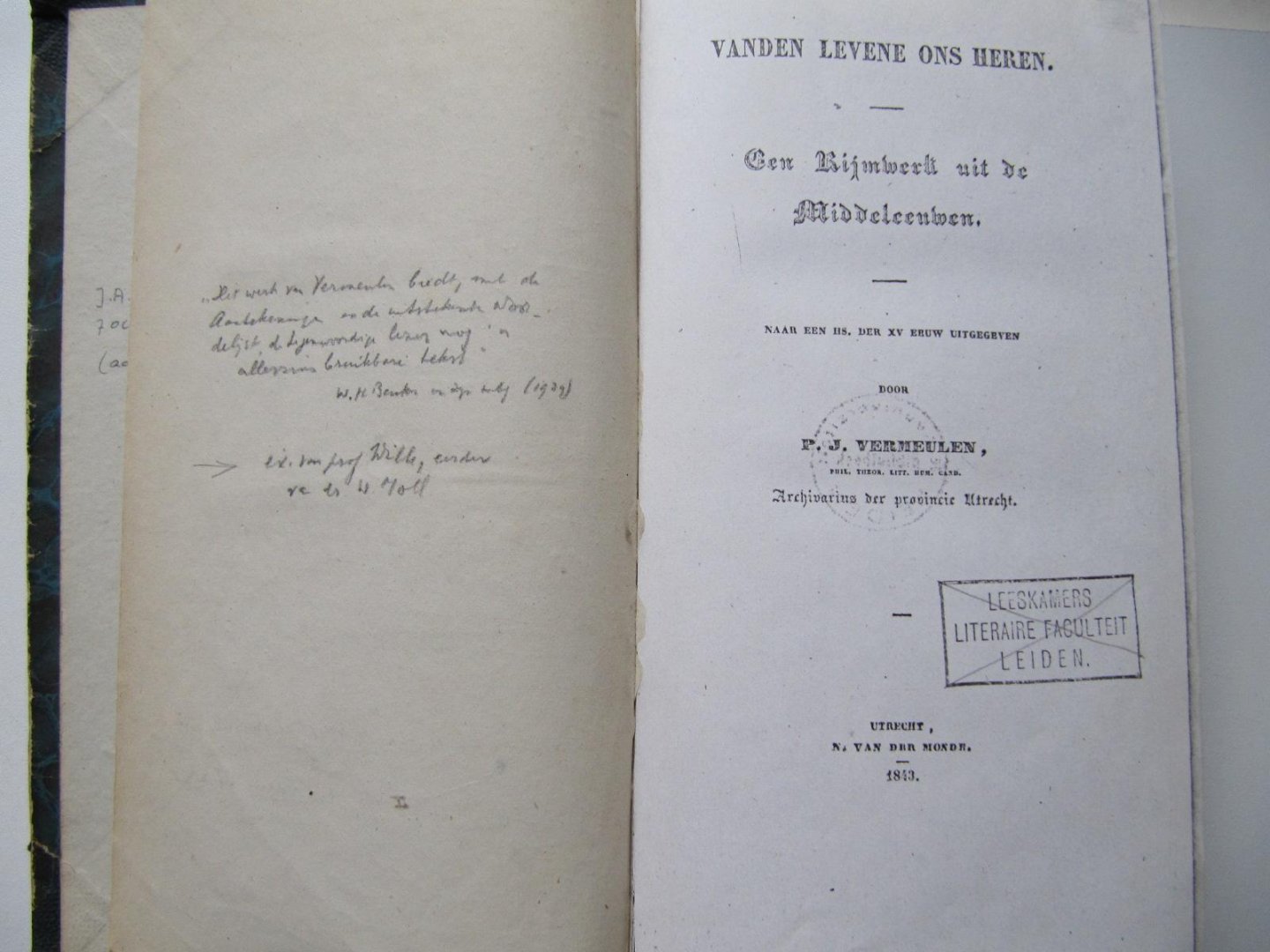 P.J. Vermeulen - Vanden Levene Ons Heren - een rijmwerk uit de middeleeuwen