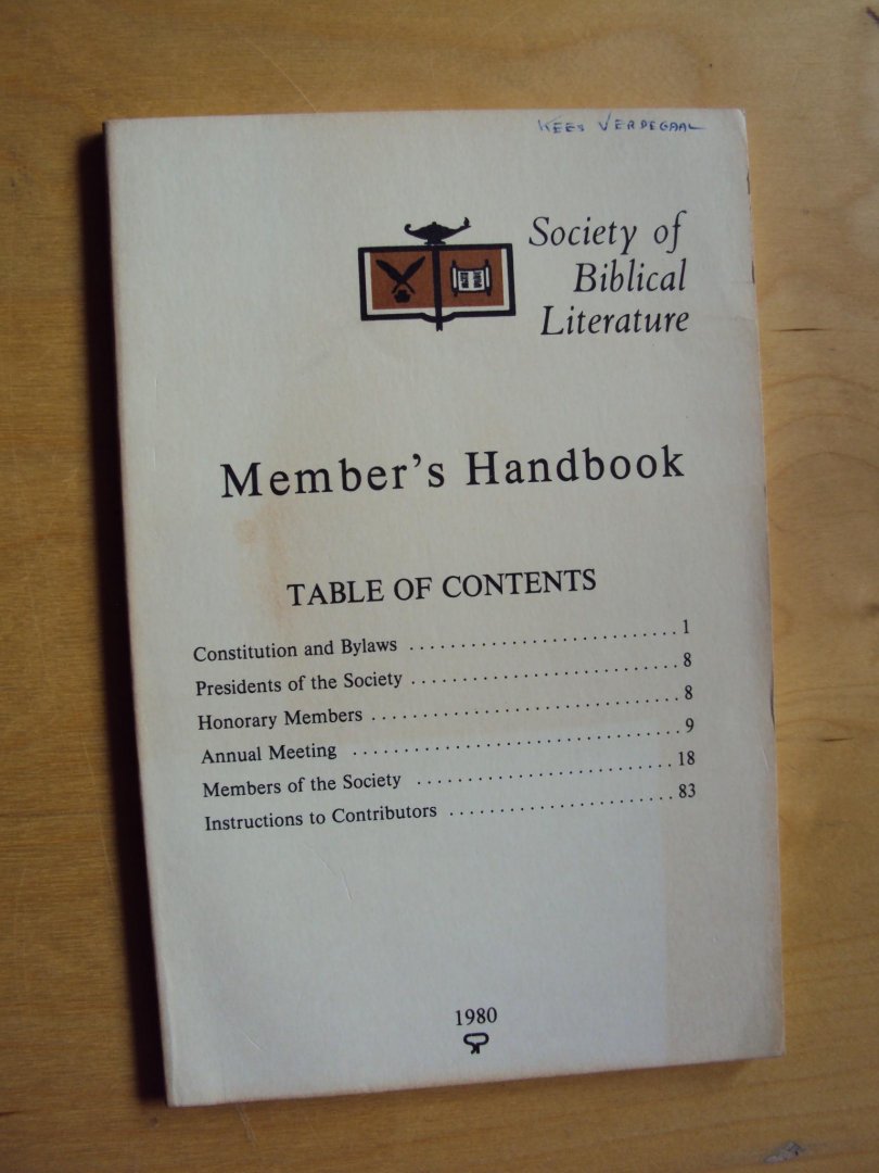 MacRae, George (ed.) - Society of Biblical Literature, Member's Handbook