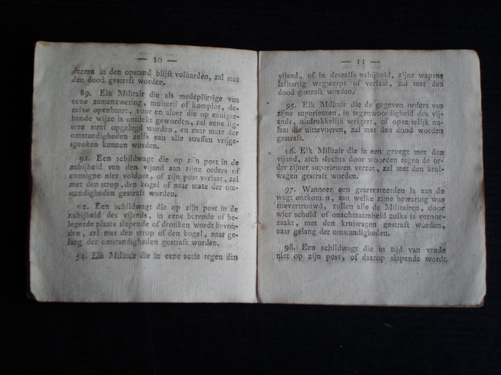  - Krijgsartikelen of Extract uit het Crimineel Wetboek voor het Krijgsvolk de lande