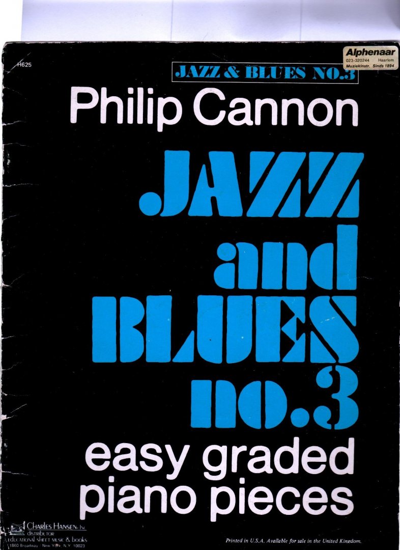 Cannon Philips , Sheet Music voor piano - Jazz and Blues no 3