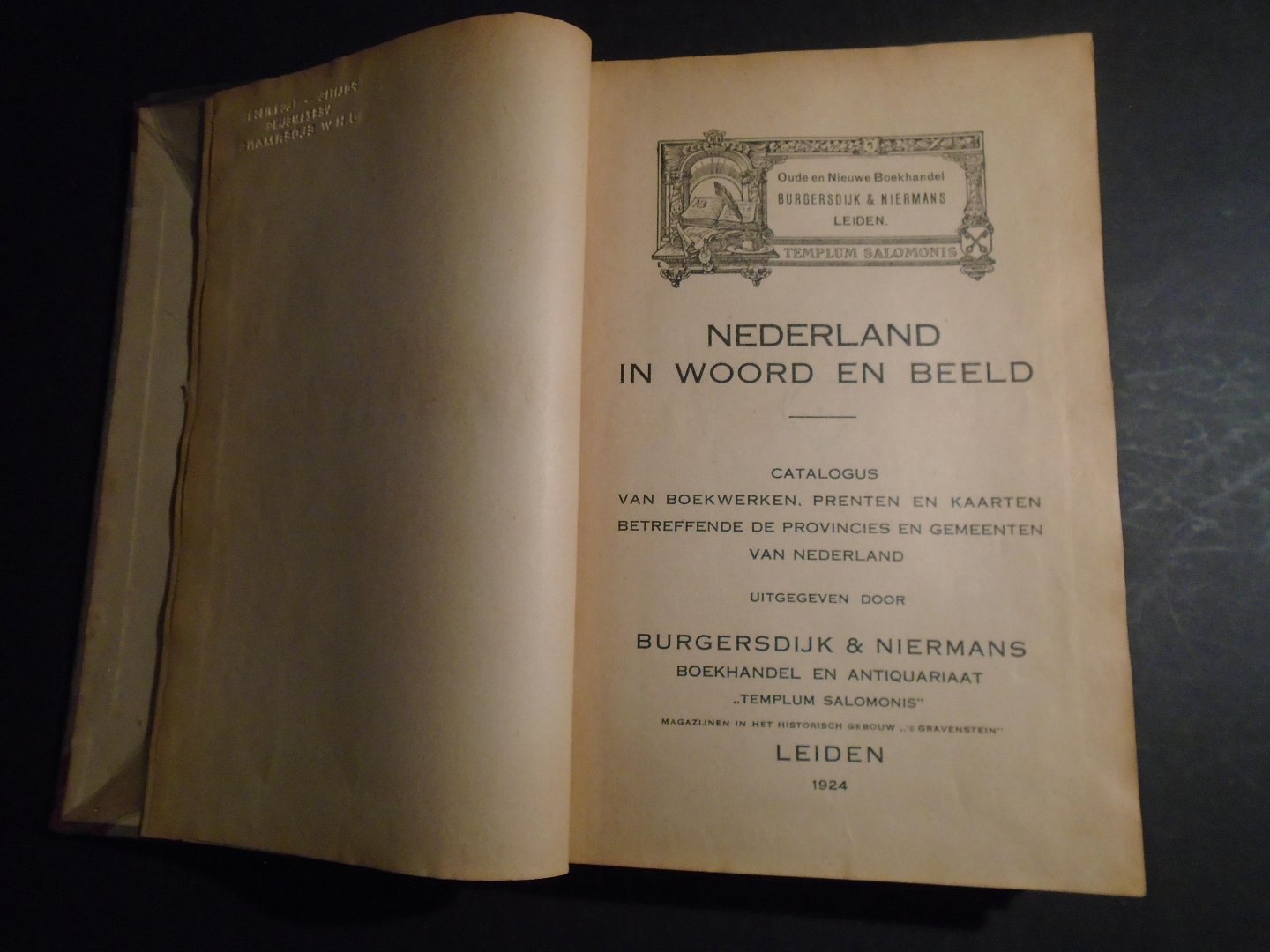 Burgersdijk-Niermans ( uitg) - Nederland in woord en beeld. Catalogus van boekwerken, prenten en kaarten betreffende de provincies en gemeenten van Nederland
