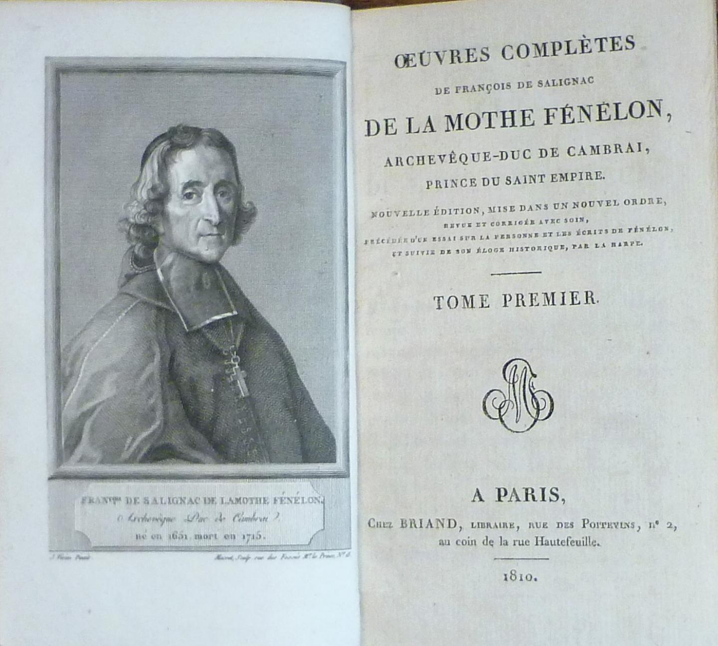 Fénélon - Oeuvres complètes de François de Salignac de la Mothe Fénélon Archevêque Duc de Cambrai, prince du Saint Empire (10 delen compleet)