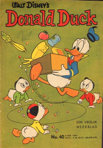 Disney, Walt - Donald Duck, Een Vrolijk Weekblad, No. 40,  6 oktober 1962 (penstreepje voorkant)